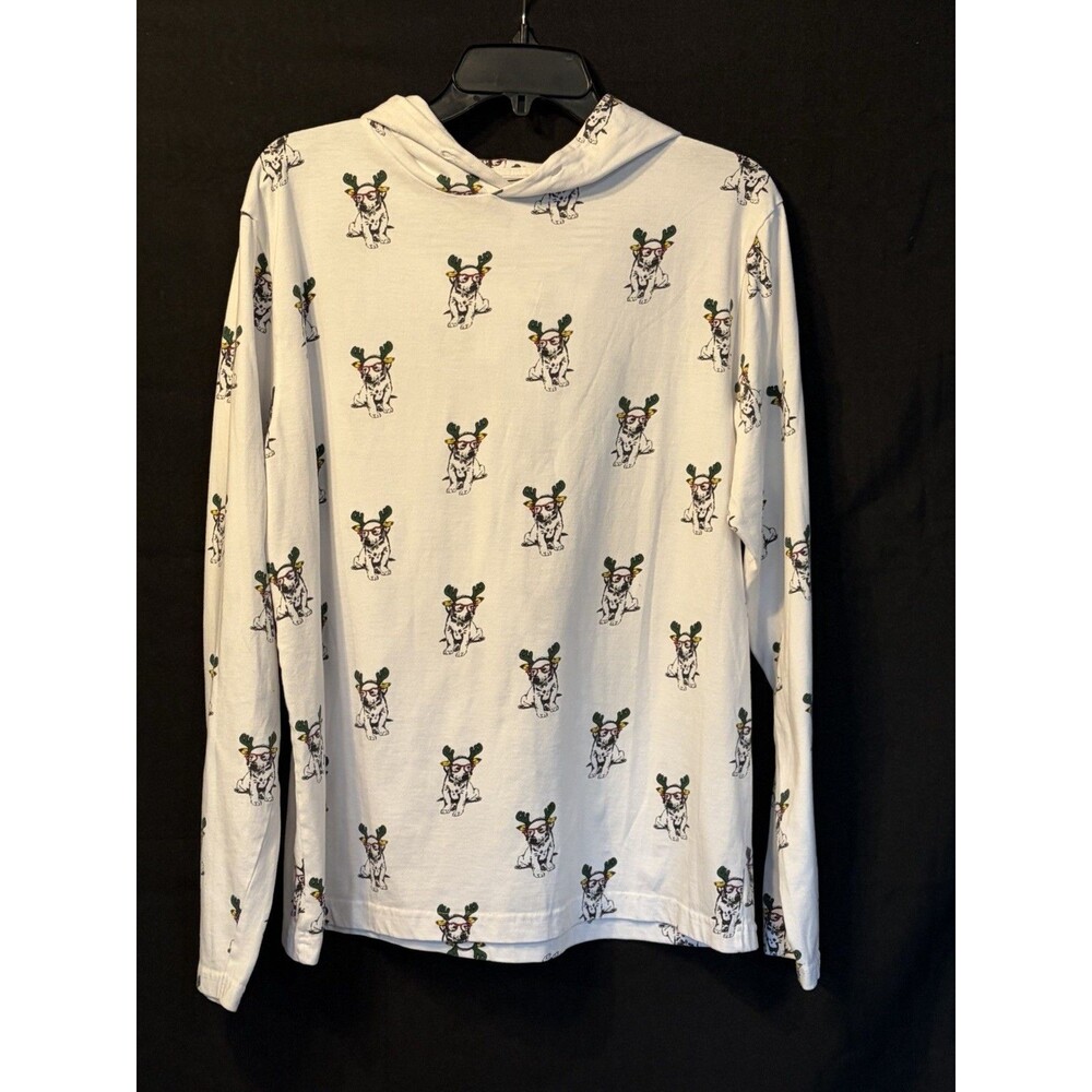 Denim & Flower Ricky Singh Men’s White Pullover Hoodie Graphic Print 42